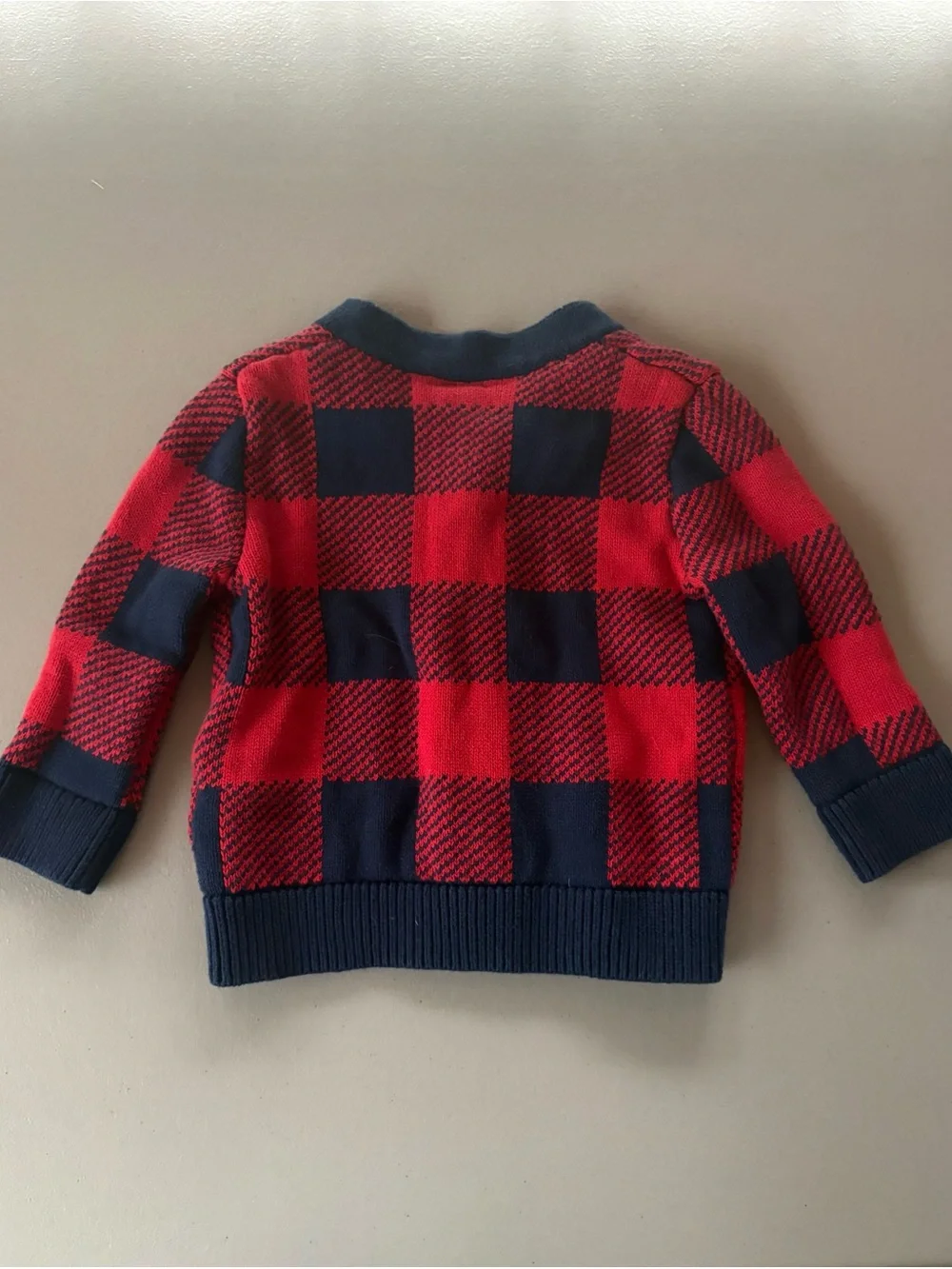 GAP Red & Navy Buffalo Plaid Cardigan
